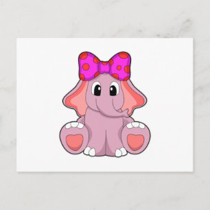 Elephant with Ribbon Postcard