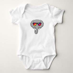 Elephant with Sunglasses Baby Bodysuit