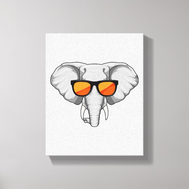Elephant with Sunglasses Canvas Print (Front)