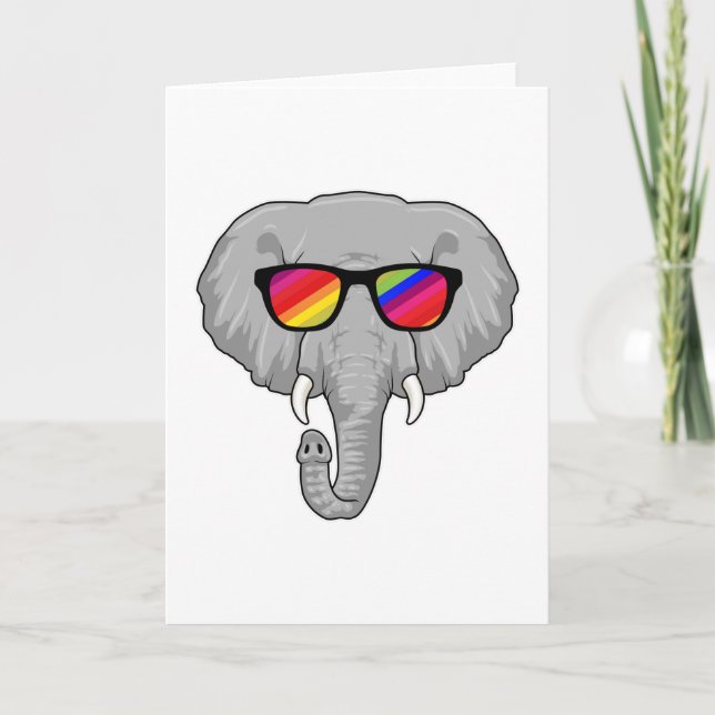 Elephant with Sunglasses Card (Front)