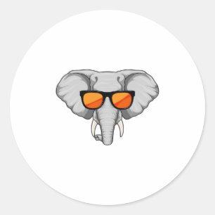 Elephant with Sunglasses Classic Round Sticker