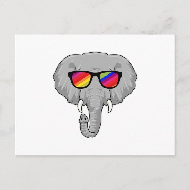 Elephant with Sunglasses Postcard (Front)