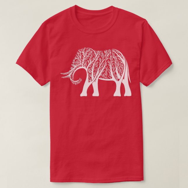 Elephant With Tree Elephant Lover Zookeeper Gift E T-Shirt (Design Front)
