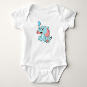 Elephant with Water Baby Bodysuit