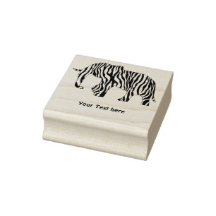 Elephant with Zebra Stripes (right) + your ideas Rubber Stamp