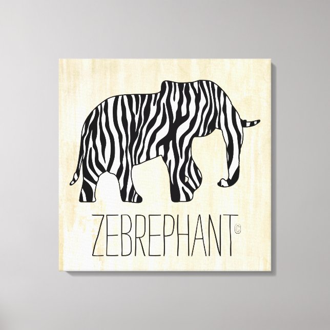 Elephant with Zebra Stripes + your ideas Canvas Print (Front)