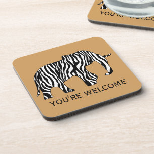 Elephant with Zebra Stripes + your ideas Coaster
