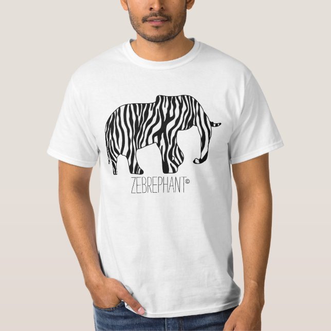 Elephant with Zebra Stripes + your ideas T-Shirt (Front)