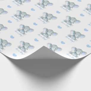 Elephant Wrapping Paper (Blue Personalised)