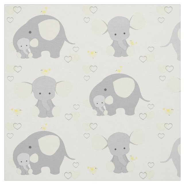 Elephant Yellow Safari Animal Nursery Baby Neutral Fabric (Swatch)