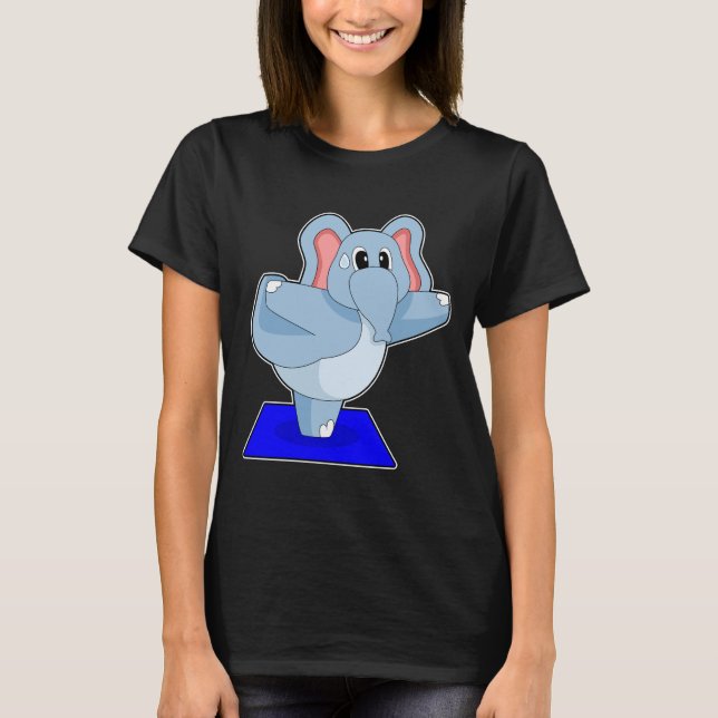 Elephant Yoga Fitness Gymnastics T-Shirt (Front)