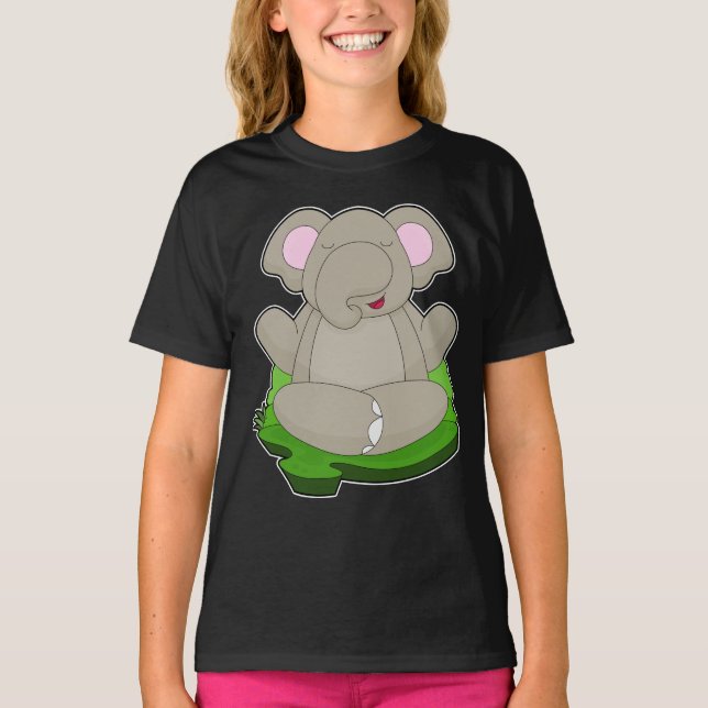 Elephant Yoga Fitness Meditation T-Shirt (Front)