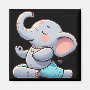 Elephant Yoga Humour Fitness Magnet