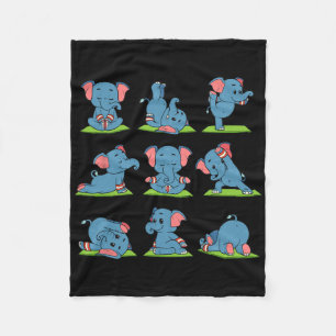 Elephant Yoga Position Workout Gift Fleece Blanket
