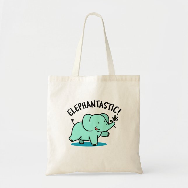 Elephantastic Funny Elephant Pun  Tote Bag (Front)