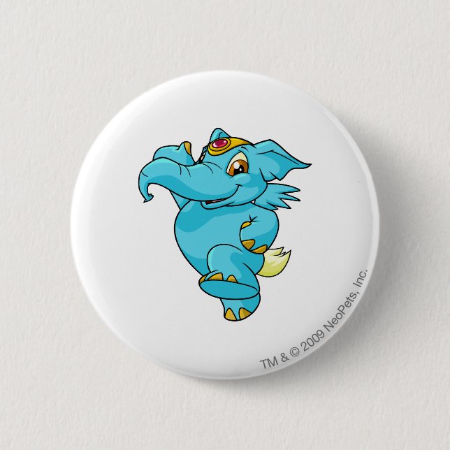 Elephante Blue 6 Cm Round Badge (Front)