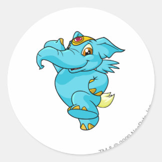 Elephante Blue Classic Round Sticker