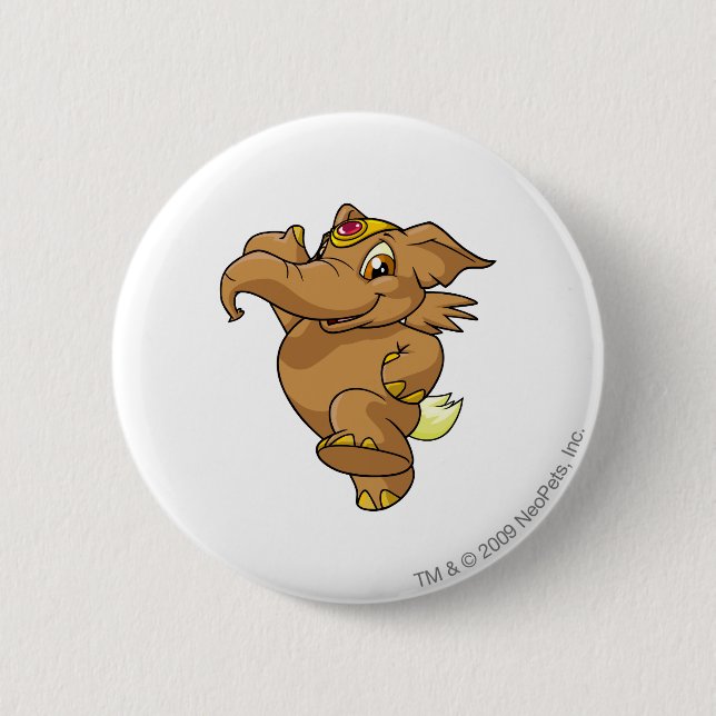 Elephante Brown 6 Cm Round Badge (Front)