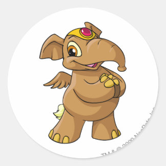 Elephante Brown Classic Round Sticker