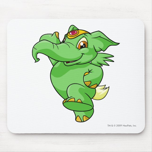 Elephante Green Mouse Mat (Front)