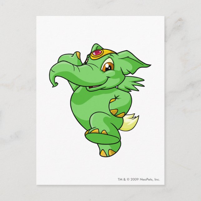 Elephante Green Postcard (Front)