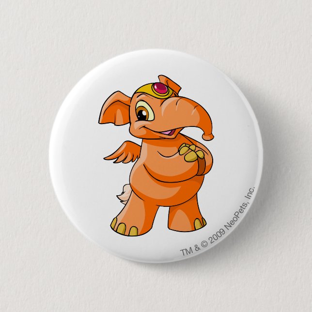 Elephante Orange 6 Cm Round Badge (Front)