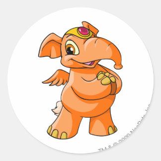 Elephante Orange Classic Round Sticker