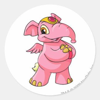 Elephante Pink Classic Round Sticker