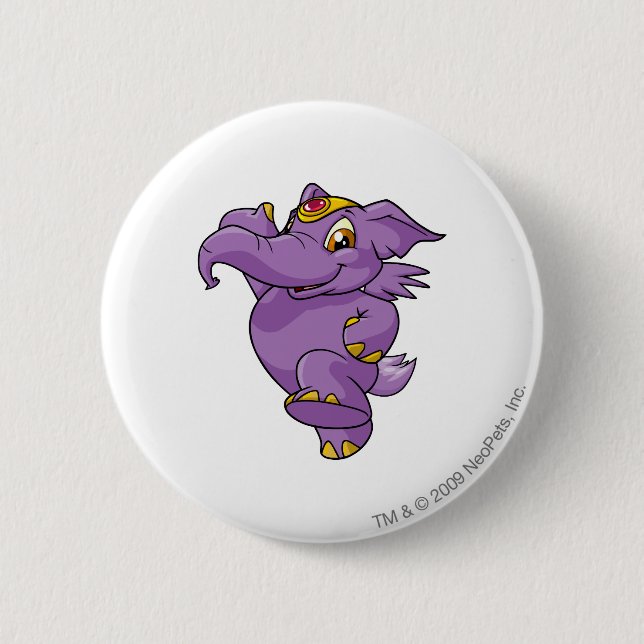 Elephante Purple 6 Cm Round Badge (Front)