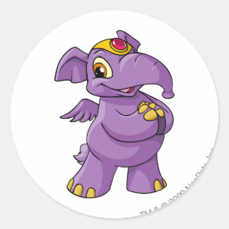 Elephante Purple Classic Round Sticker