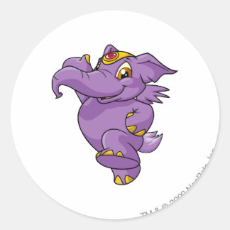 Elephante Purple Classic Round Sticker