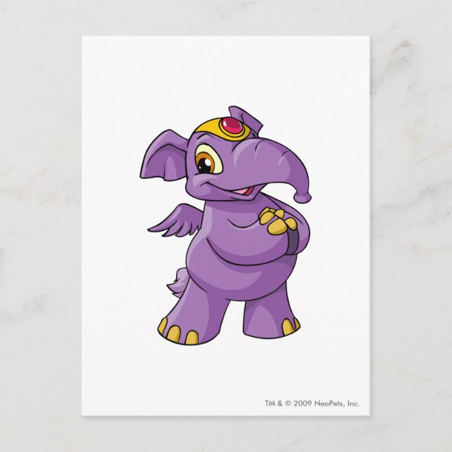 Elephante Purple Postcard (Front)