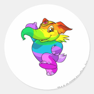 Elephante Rainbow Classic Round Sticker