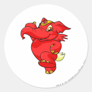 Elephante Red Classic Round Sticker