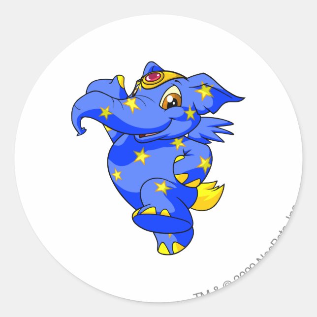 Elephante Starry Classic Round Sticker (Front)