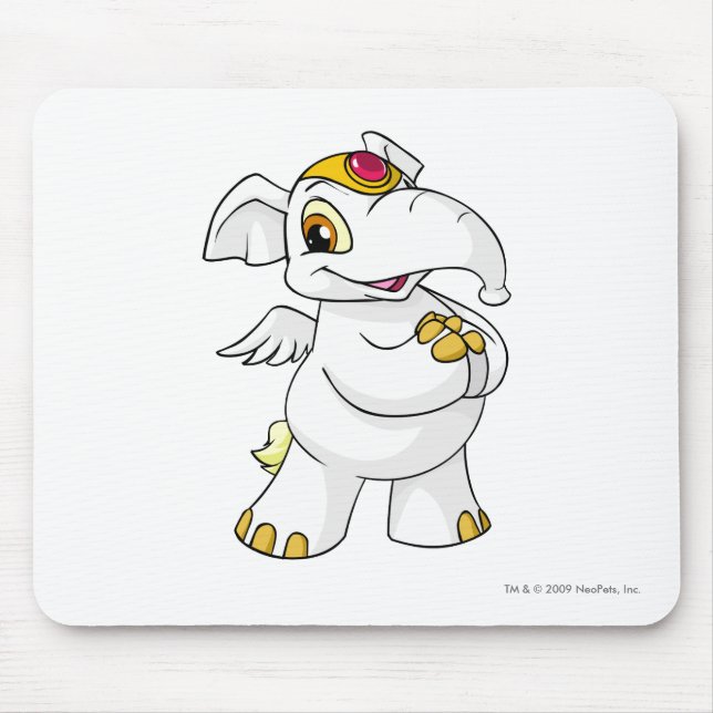 Elephante White Mouse Mat (Front)