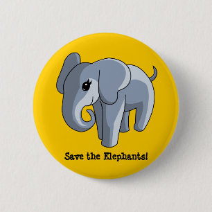 Elephants 6 Cm Round Badge