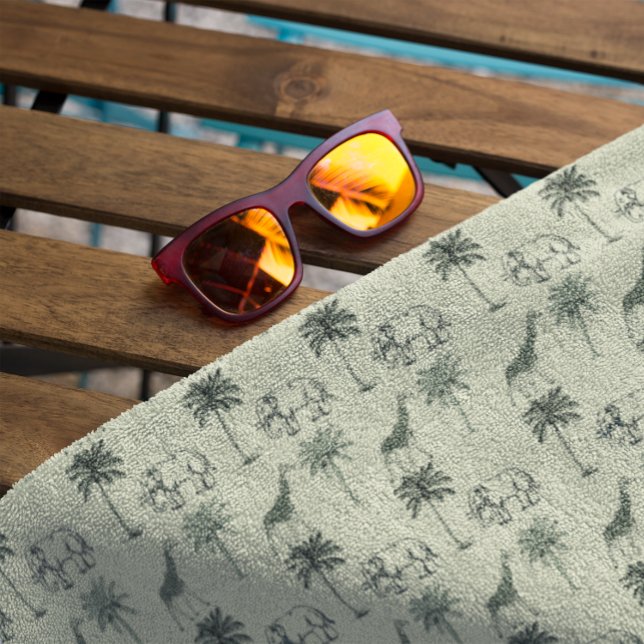 Elephants and Giraffes Beach Towel (Creator Uploaded)