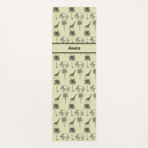 Elephants and Giraffes Yoga Mat