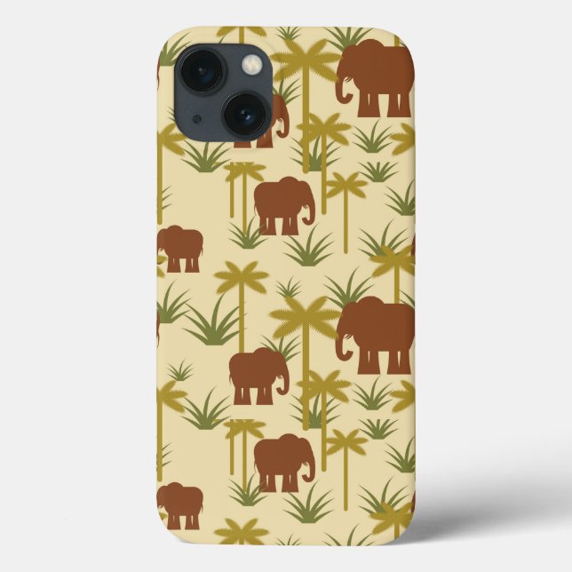 Elephants And Palms In Camouflage Case-Mate iPhone Case (Back)