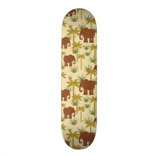 Elephants And Palms In Camouflage Skateboard