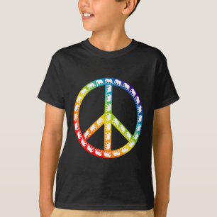 Elephants and Peace Symbol T-Shirt