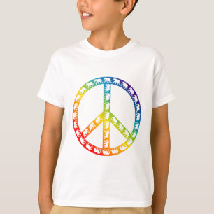 Elephants and Peace Symbol T-Shirt