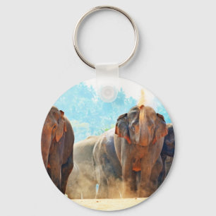 Elephants Animals Safari Destiny Peace Love Key Ring