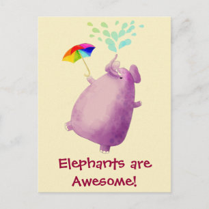 Elephants are Awesome Postcard