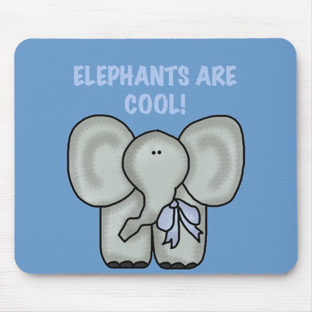 Elephants Are Cool Tshirts and Gifts Mouse Mat (Front)