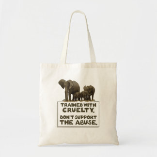 Elephants are Trained With Cruelty tote bag