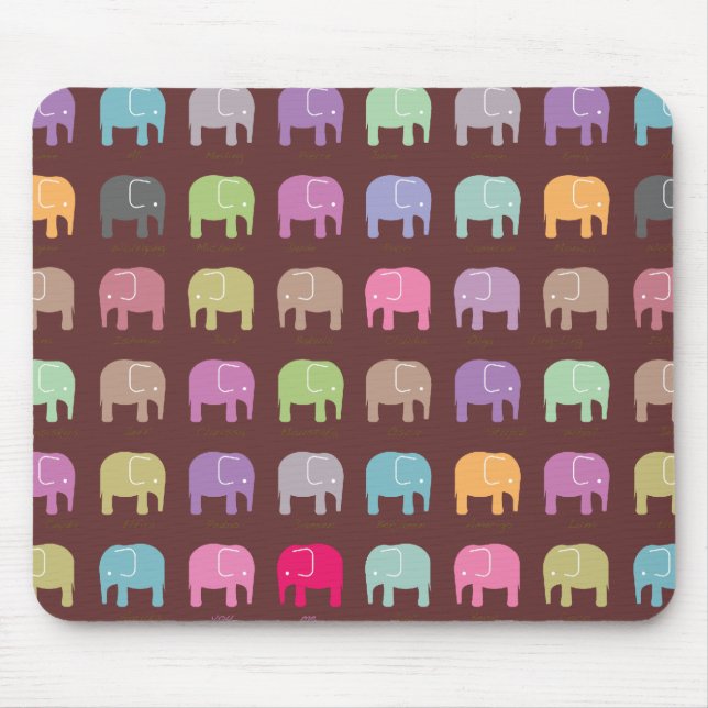 Elephants are your best friends Mouse Pad - brown (Front)