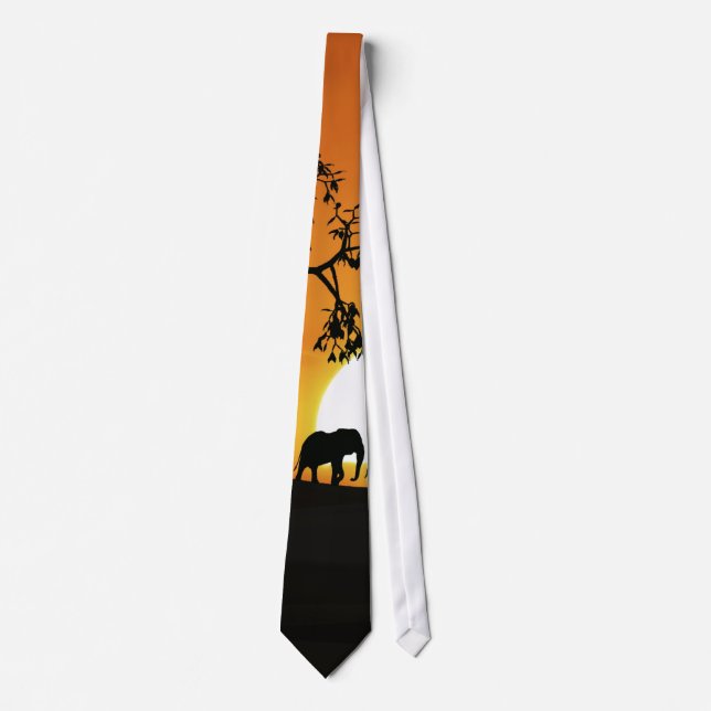 Elephants at sunset tie (Front)