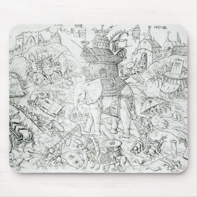 Elephants at War Mouse Mat (Front)